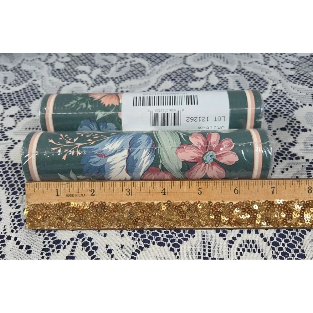 Croscill Home Fashions Wallpaper Border Green Floral 5 Yards‎ X 2 Prepasted NOS